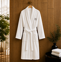 Халат велюровый Fairmont, 100% хлопок, белый