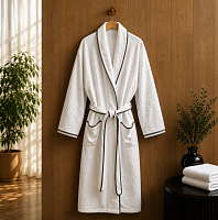Халат двухсторонний Sofitel, велюр-махра, 100% хлопок, белый