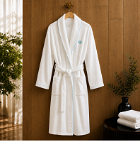 Халат двухсторонний Mandarin Oriental, велюр-махра, 100% хлопок, белый