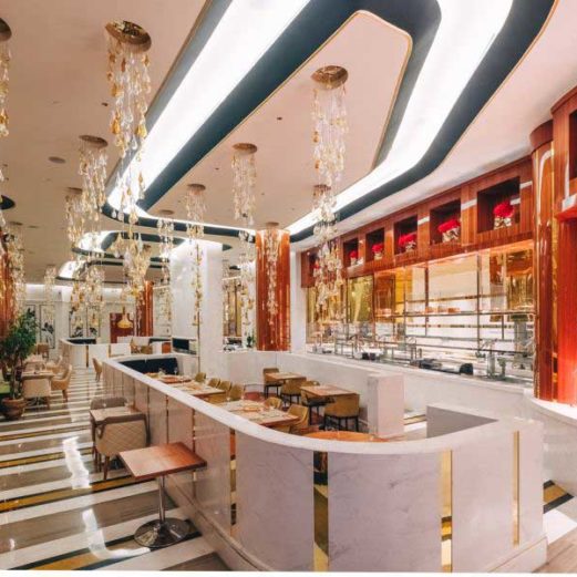 Открыть ресторан с нуля с кухонным оборудованием Profitex. Казино «Sochi Casino & Resort», Сочи. На фото интерьер зала ресторана "Баффет".