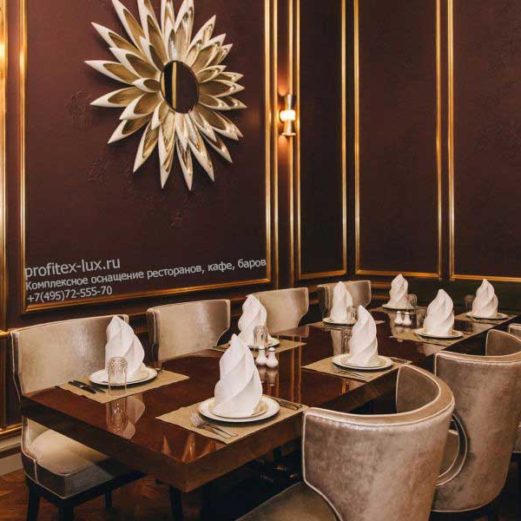 Комплексная поставка кухонного оборудования для ресторана и бара. Казино «Sochi Casino & Resort», Сочи. На фото интерьер зала ресторана "Брунелло".