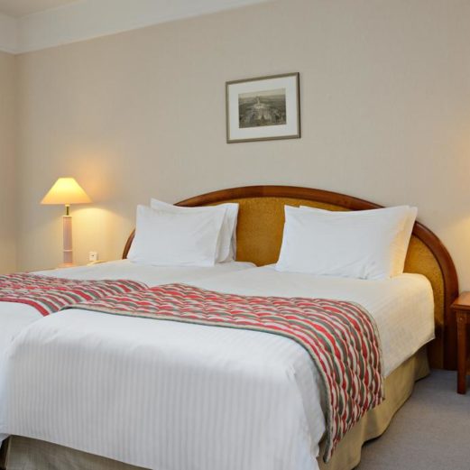Постельное белье для гостиниц и отелей от Profitex. Отель «Holiday Inn Seligerskaya» 4*, Москва. На фото номер из номерного фонда отеля.